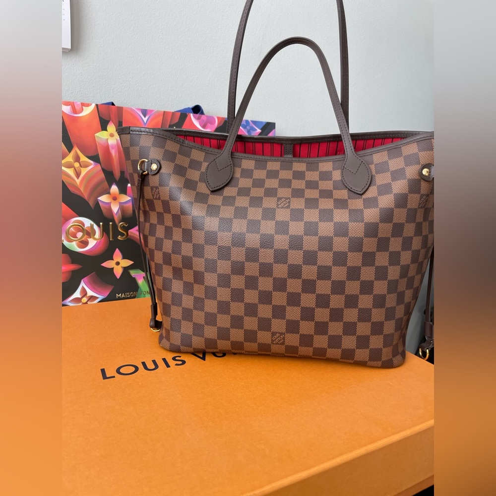 Louis Vuitton Damier Ebene Neverfull MM Cherry